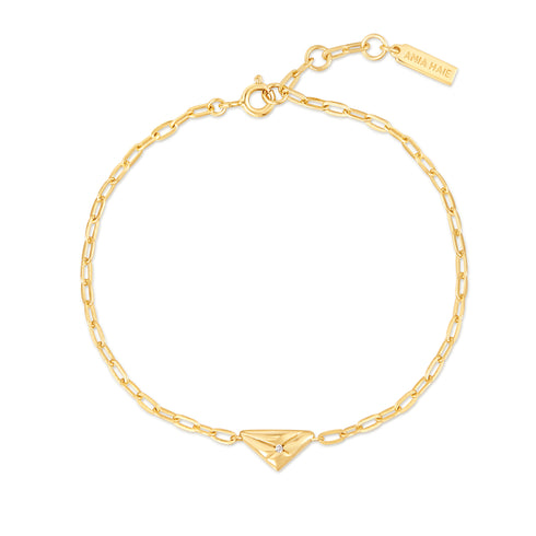Gold Triangle Kiss Bracelet